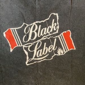 Distressed black label skateboards shirt